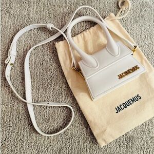 Jacquemus MINI White Le Chiquito Mini Leather Bag Authentic
